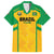 Custom Rugby Brazil Family Matching Off Shoulder Short Dress and Hawaiian Shirt Tupis Go Champions - Wonder Print Shop