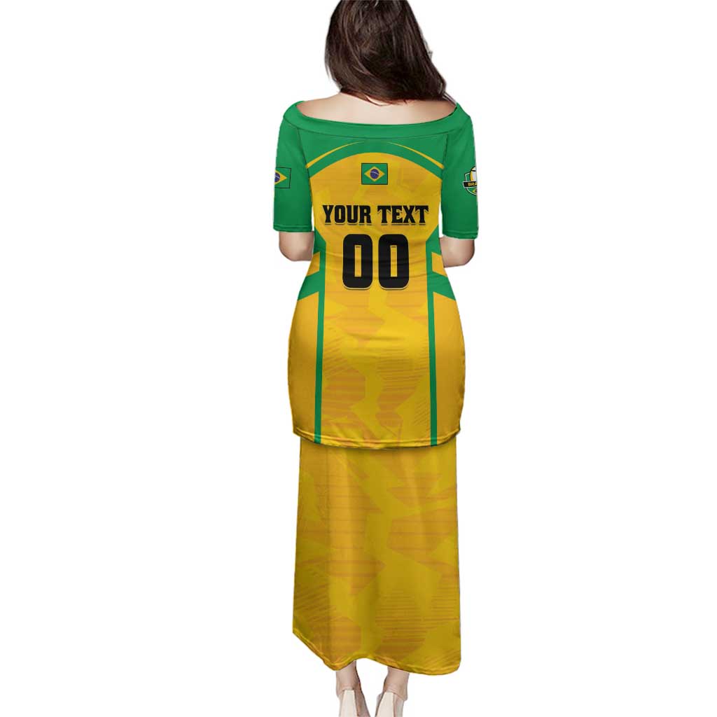 Custom Rugby Brazil Family Matching Puletasi and Hawaiian Shirt Tupis Go Champions - Wonder Print Shop