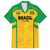 Custom Rugby Brazil Family Matching Short Sleeve Bodycon Dress and Hawaiian Shirt Tupis Go Champions - Wonder Print Shop