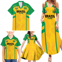 Custom Rugby Brazil Family Matching Summer Maxi Dress and Hawaiian Shirt Tupis Go Champions - Wonder Print Shop