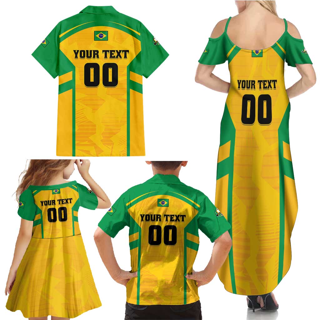 Custom Rugby Brazil Family Matching Summer Maxi Dress and Hawaiian Shirt Tupis Go Champions - Wonder Print Shop