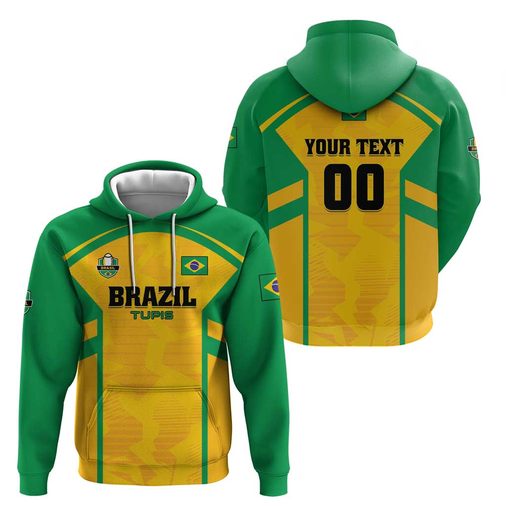 Custom Rugby Brazil Hoodie Tupis Go Champions - Wonder Print Shop
