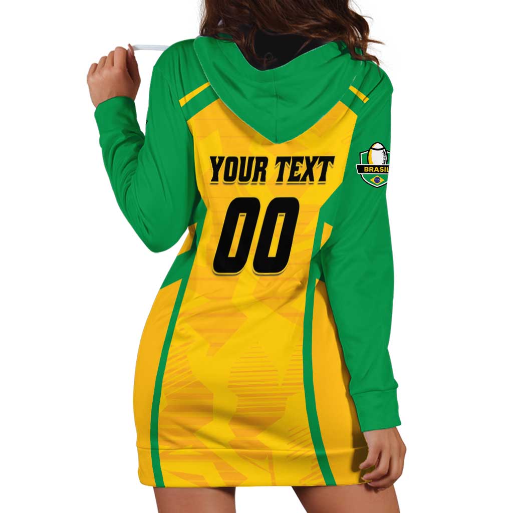 Custom Rugby Brazil Hoodie Dress Tupis Go Champions - Wonder Print Shop