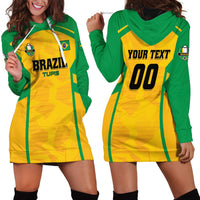 Custom Rugby Brazil Hoodie Dress Tupis Go Champions - Wonder Print Shop