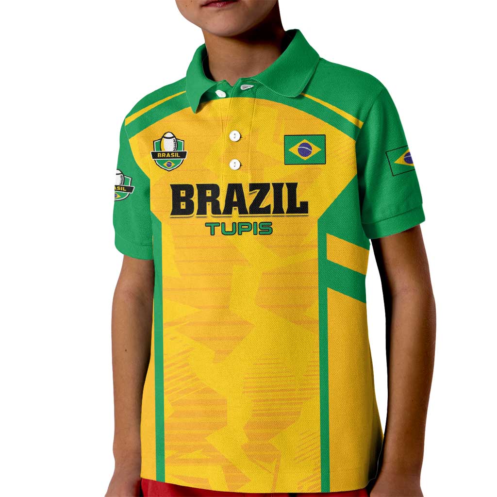 Custom Rugby Brazil Kid Polo Shirt Tupis Go Champions - Wonder Print Shop