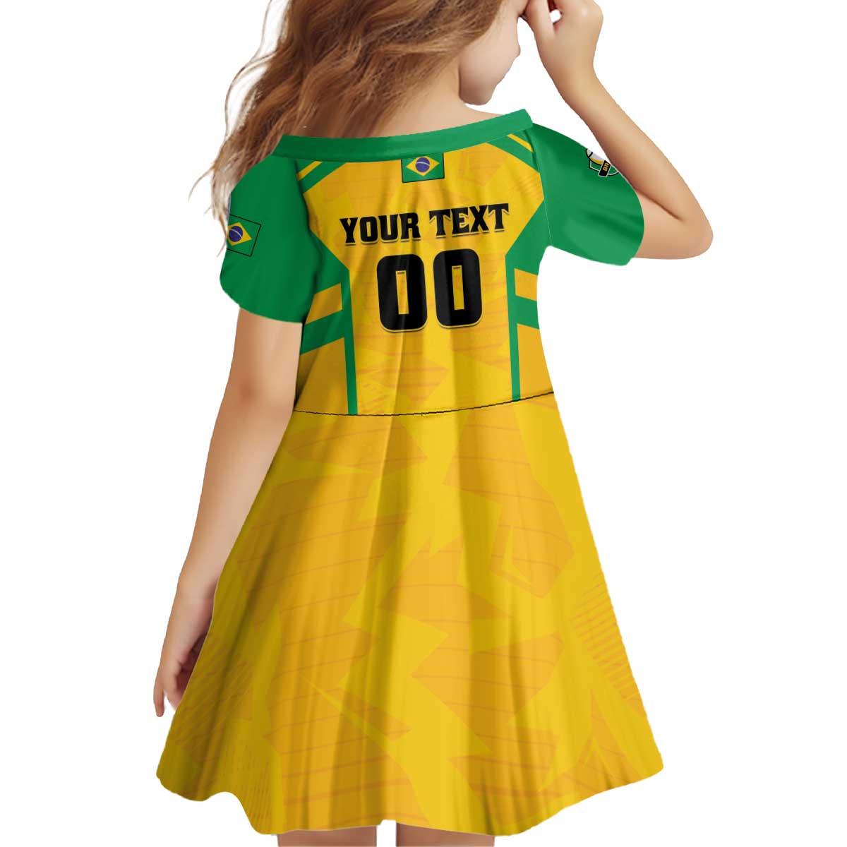 Custom Rugby Brazil Kid Short Sleeve Dress Tupis Go Champions - Wonder Print Shop