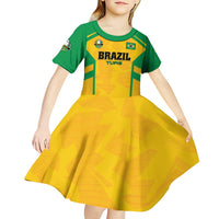 Custom Rugby Brazil Kid Short Sleeve Dress Tupis Go Champions - Wonder Print Shop