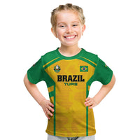 Custom Rugby Brazil Kid T Shirt Tupis Go Champions - Wonder Print Shop