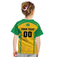 Custom Rugby Brazil Kid T Shirt Tupis Go Champions - Wonder Print Shop