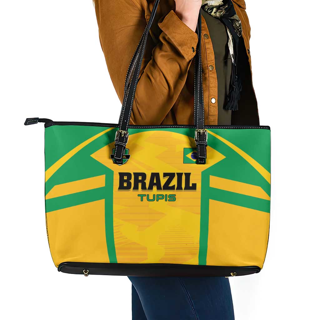 Rugby Brazil Leather Tote Bag Tupis Go Champions - Wonder Print Shop