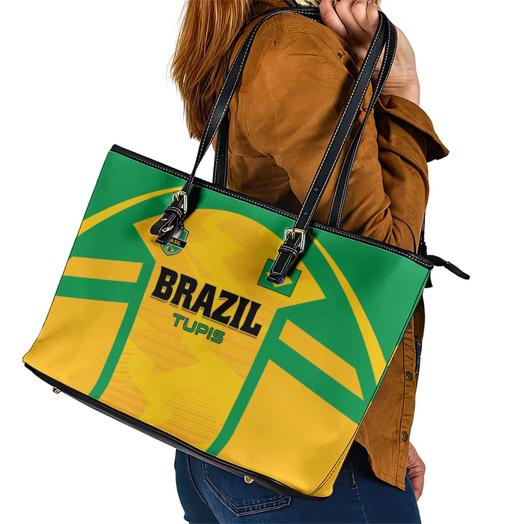 Rugby Brazil Leather Tote Bag Tupis Go Champions - Wonder Print Shop