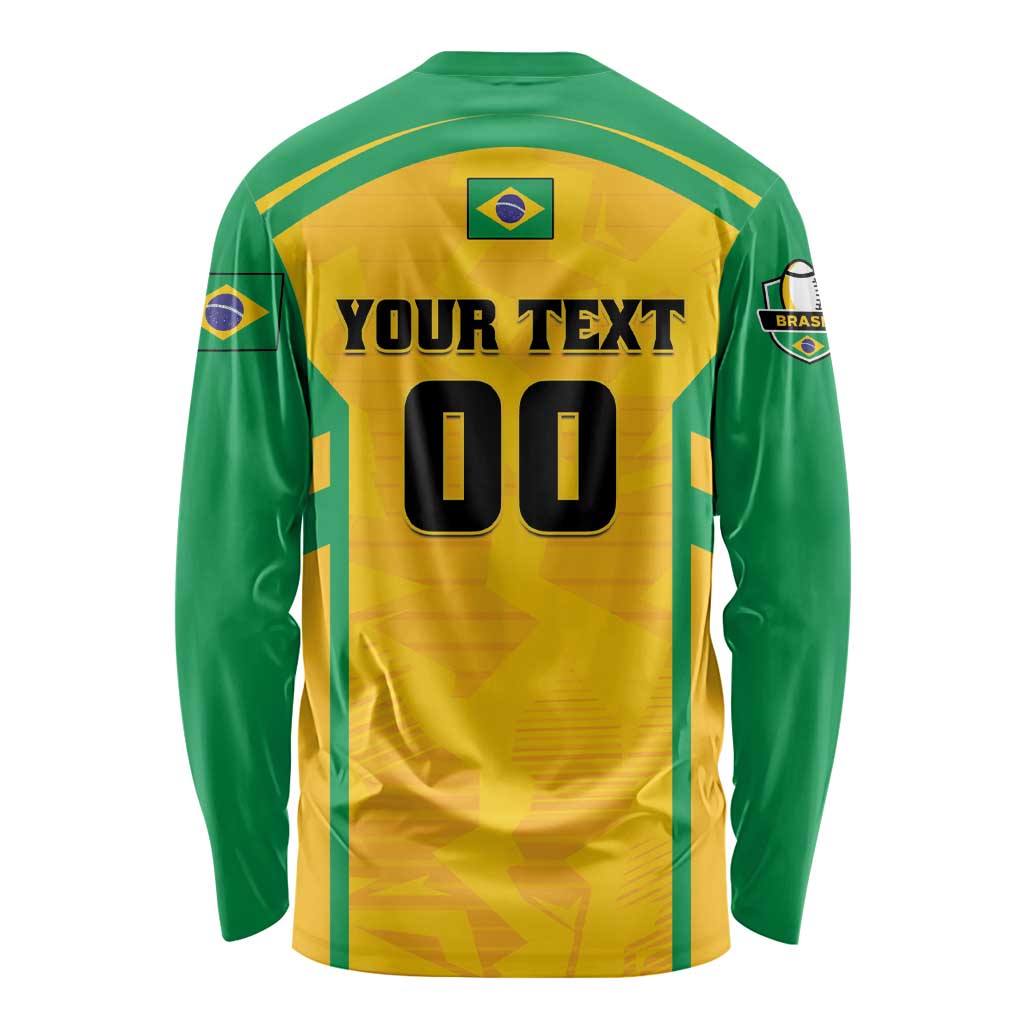 Custom Rugby Brazil Long Sleeve Shirt Tupis Go Champions - Wonder Print Shop