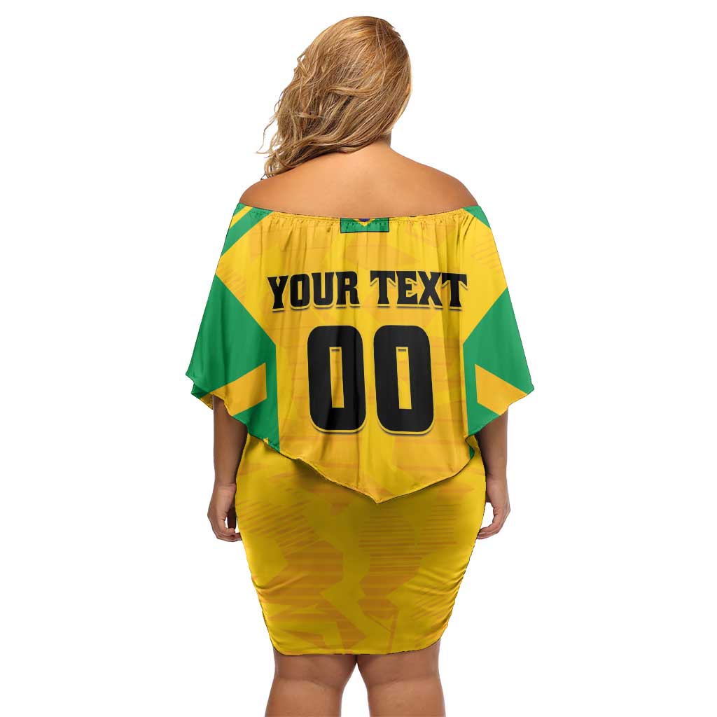 Custom Rugby Brazil Off Shoulder Short Dress Tupis Go Champions - Wonder Print Shop