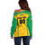 Custom Rugby Brazil Off Shoulder Sweater Tupis Go Champions - Wonder Print Shop