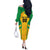Custom Rugby Brazil Off The Shoulder Long Sleeve Dress Tupis Go Champions - Wonder Print Shop