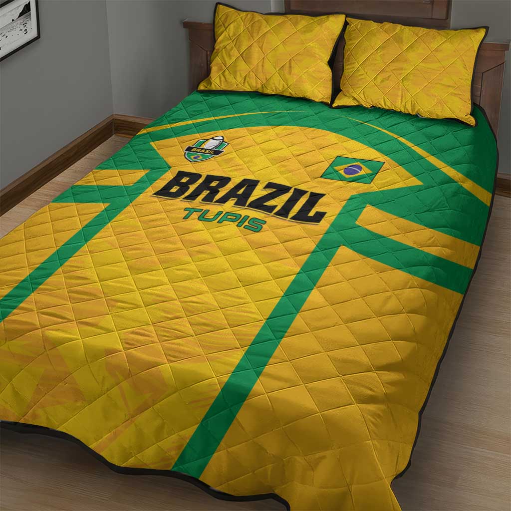 Rugby Brazil Quilt Bed Set Tupis Go Champions - Wonder Print Shop