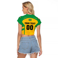 Custom Rugby Brazil Raglan Cropped T Shirt Tupis Go Champions - Wonder Print Shop