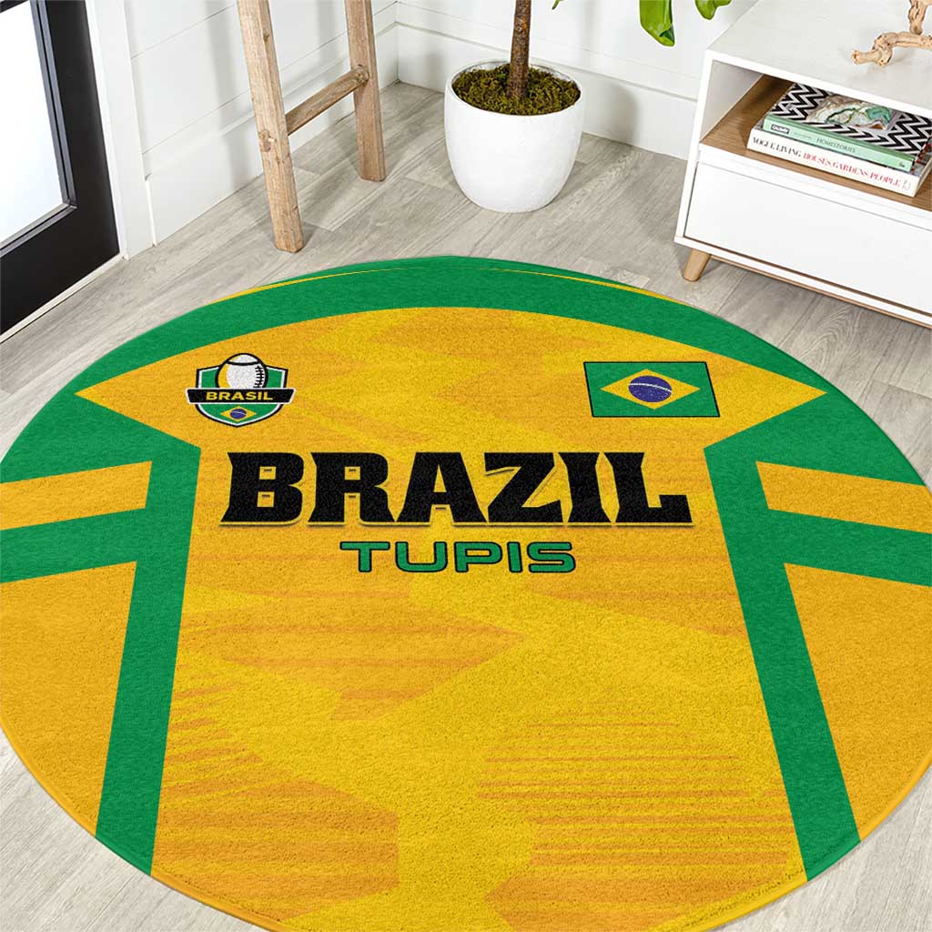 Rugby Brazil Round Carpet Tupis Go Champions - Wonder Print Shop