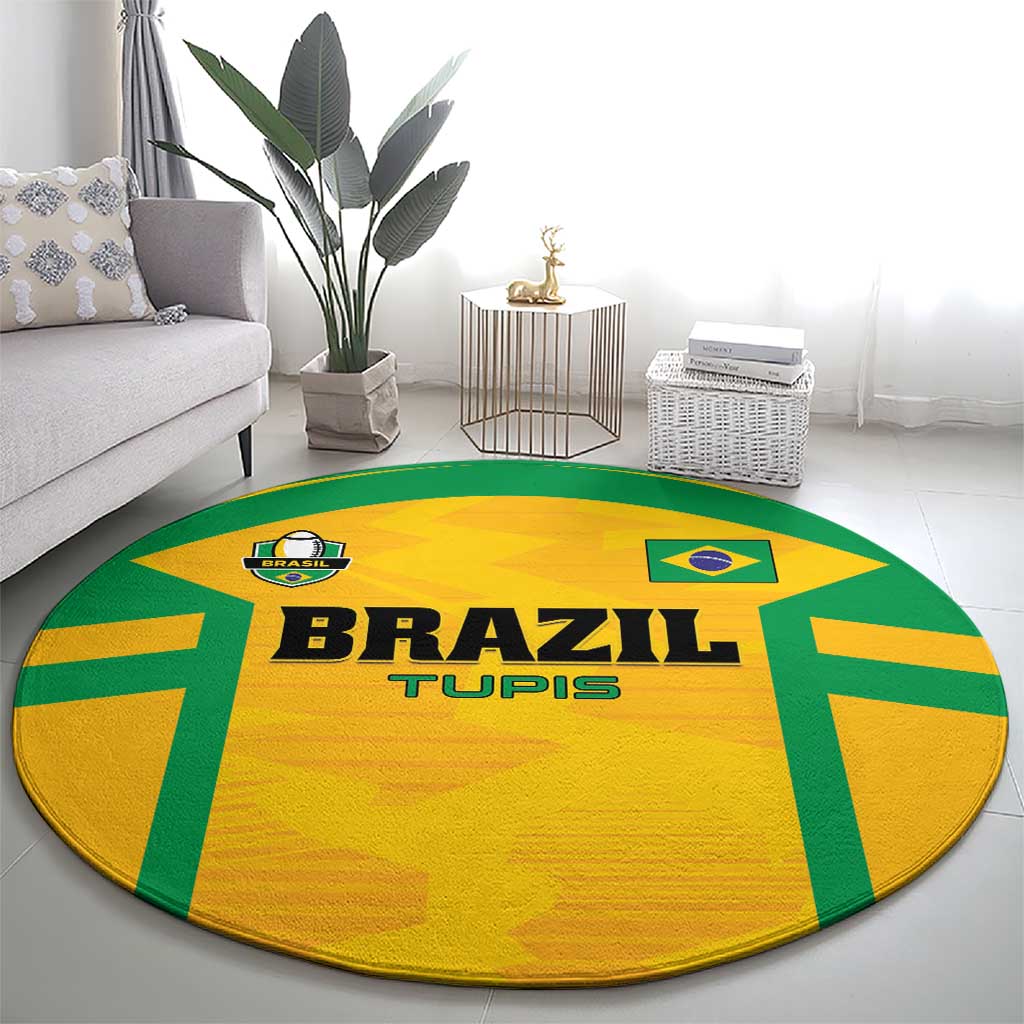 Rugby Brazil Round Carpet Tupis Go Champions - Wonder Print Shop