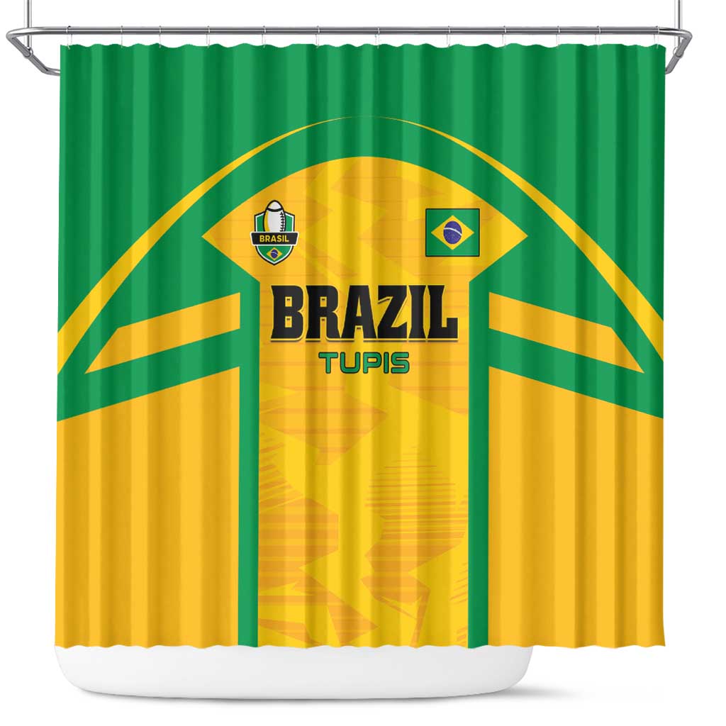 Rugby Brazil Shower Curtain Tupis Go Champions - Wonder Print Shop