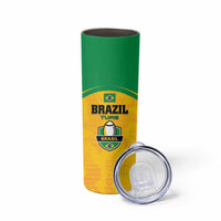 Custom Rugby Brazil Skinny Tumbler Tupis Go Champions - Wonder Print Shop