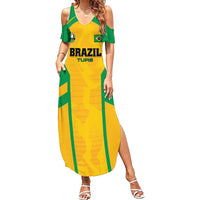 Custom Rugby Brazil Summer Maxi Dress Tupis Go Champions - Wonder Print Shop