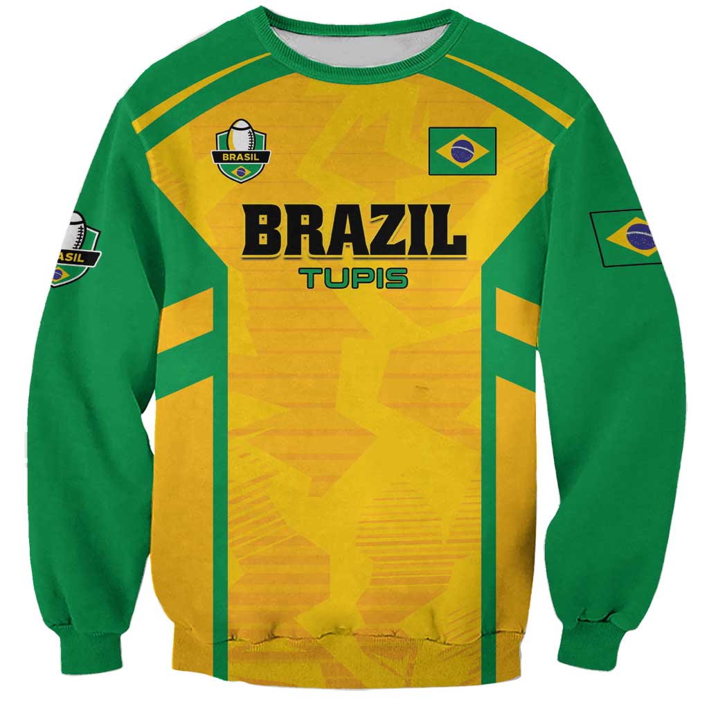 Custom Rugby Brazil Sweatshirt Tupis Go Champions - Wonder Print Shop