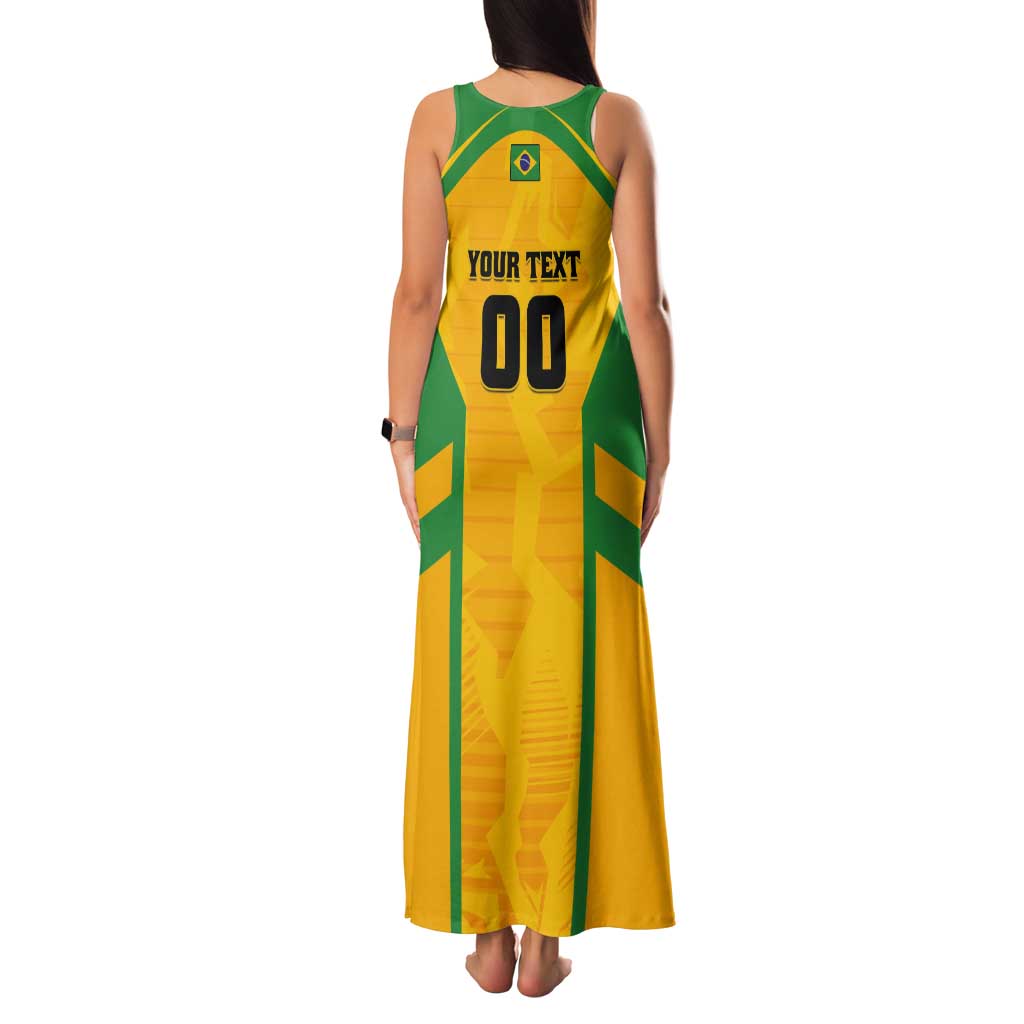 Custom Rugby Brazil Tank Maxi Dress Tupis Go Champions - Wonder Print Shop