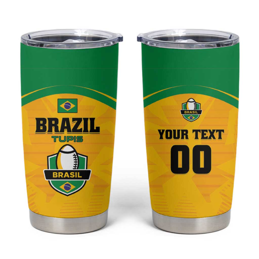 Custom Rugby Brazil Tumbler Cup Tupis Go Champions - Wonder Print Shop