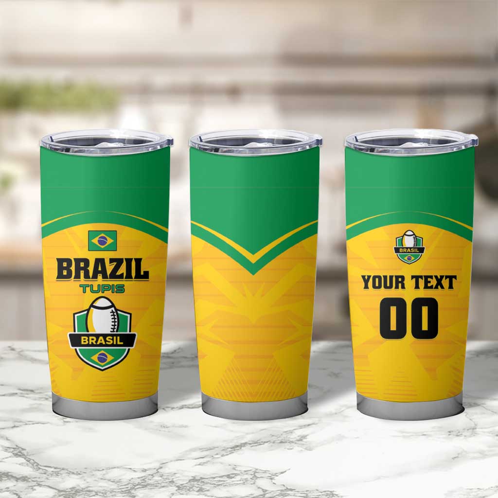 Custom Rugby Brazil Tumbler Cup Tupis Go Champions - Wonder Print Shop