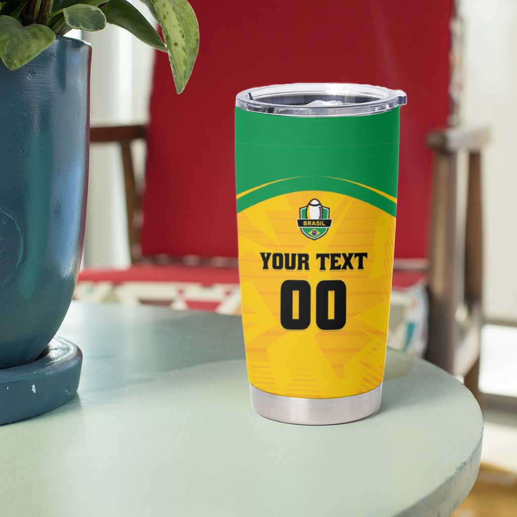 Custom Rugby Brazil Tumbler Cup Tupis Go Champions - Wonder Print Shop