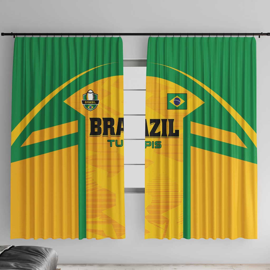Rugby Brazil Window Curtain Tupis Go Champions - Wonder Print Shop