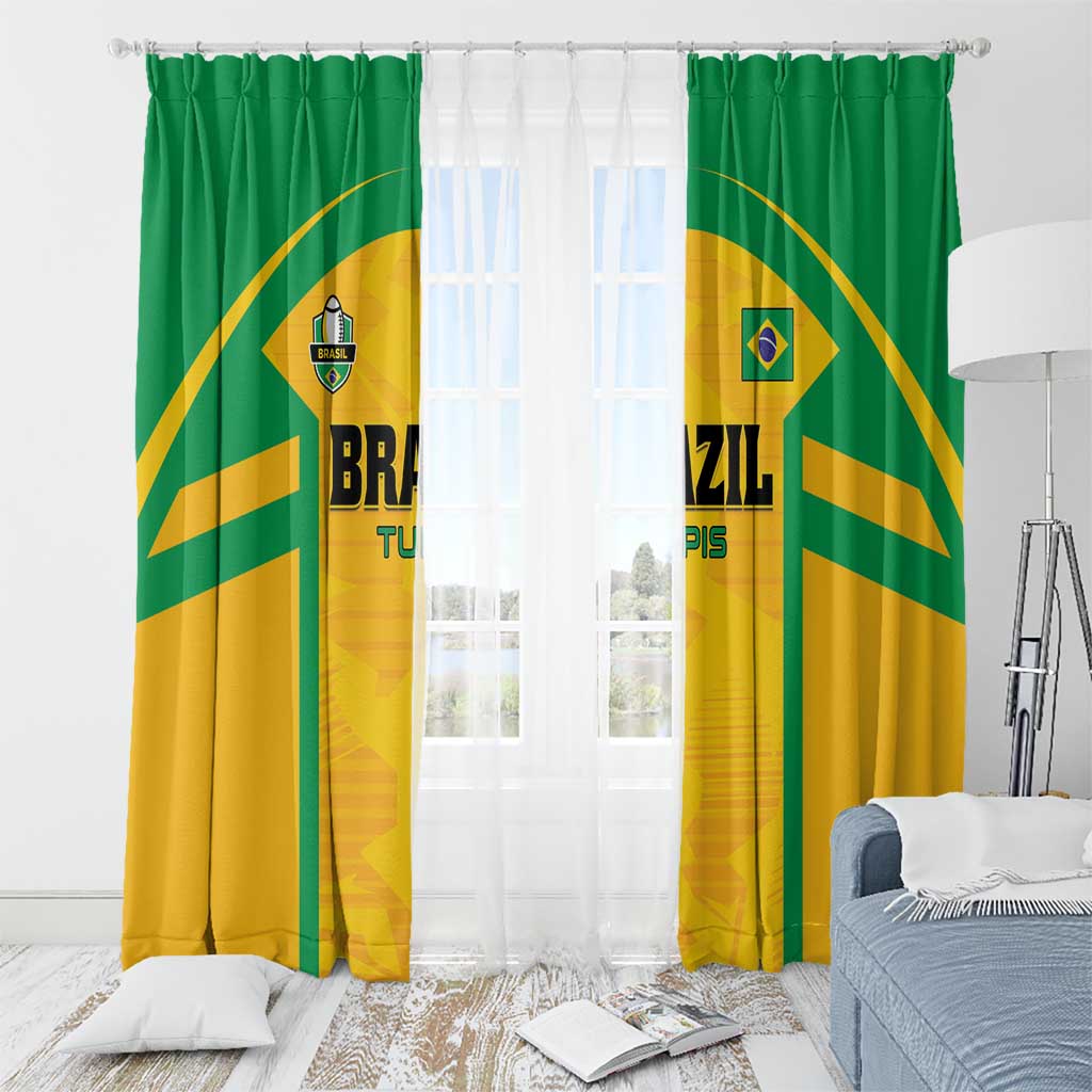 Rugby Brazil Window Curtain Tupis Go Champions - Wonder Print Shop