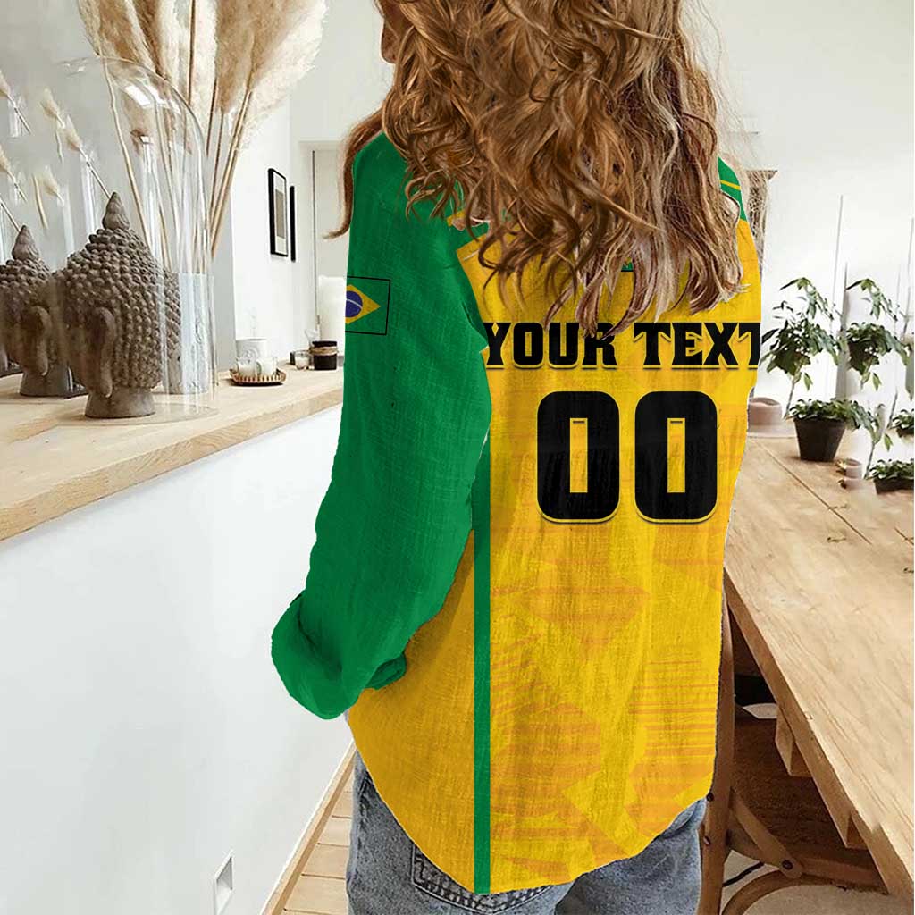 Custom Rugby Brazil Women Casual Shirt Tupis Go Champions - Wonder Print Shop