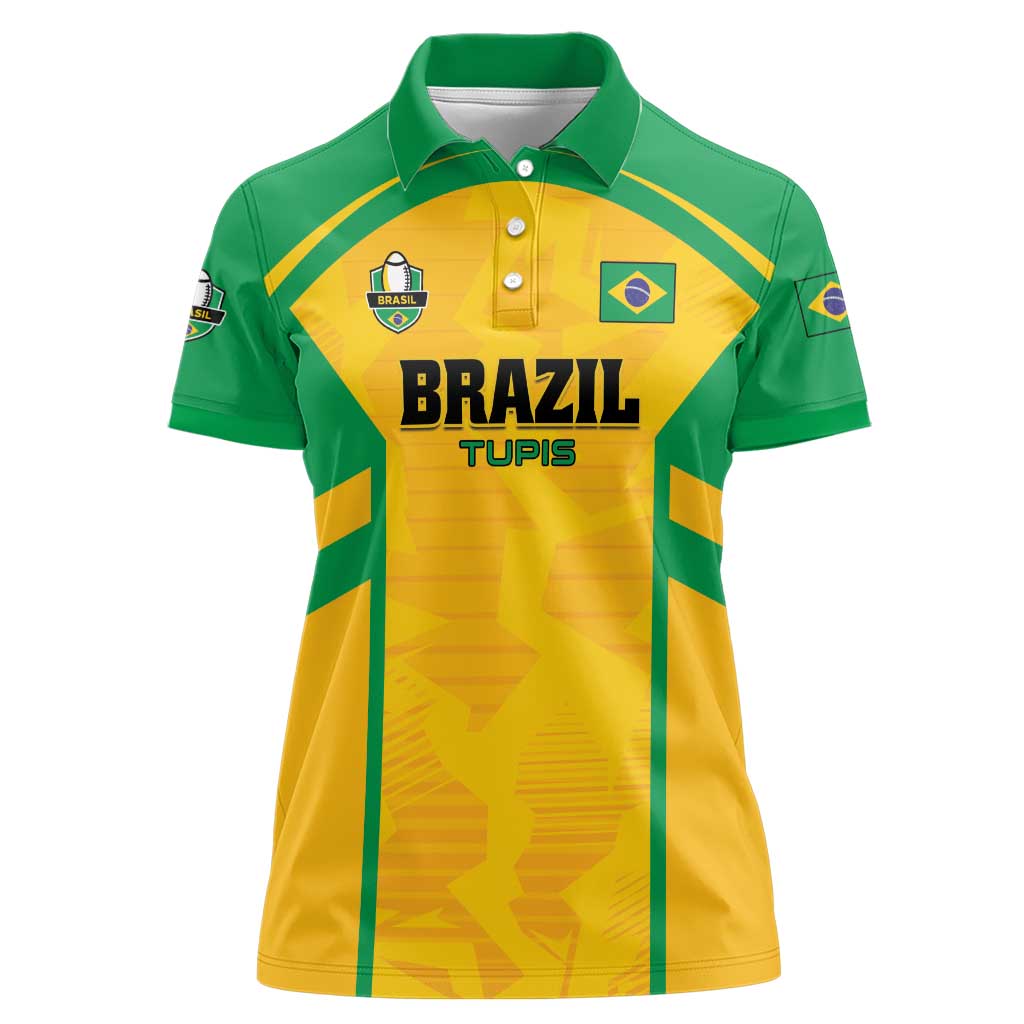 Custom Rugby Brazil Women Polo Shirt Tupis Go Champions - Wonder Print Shop