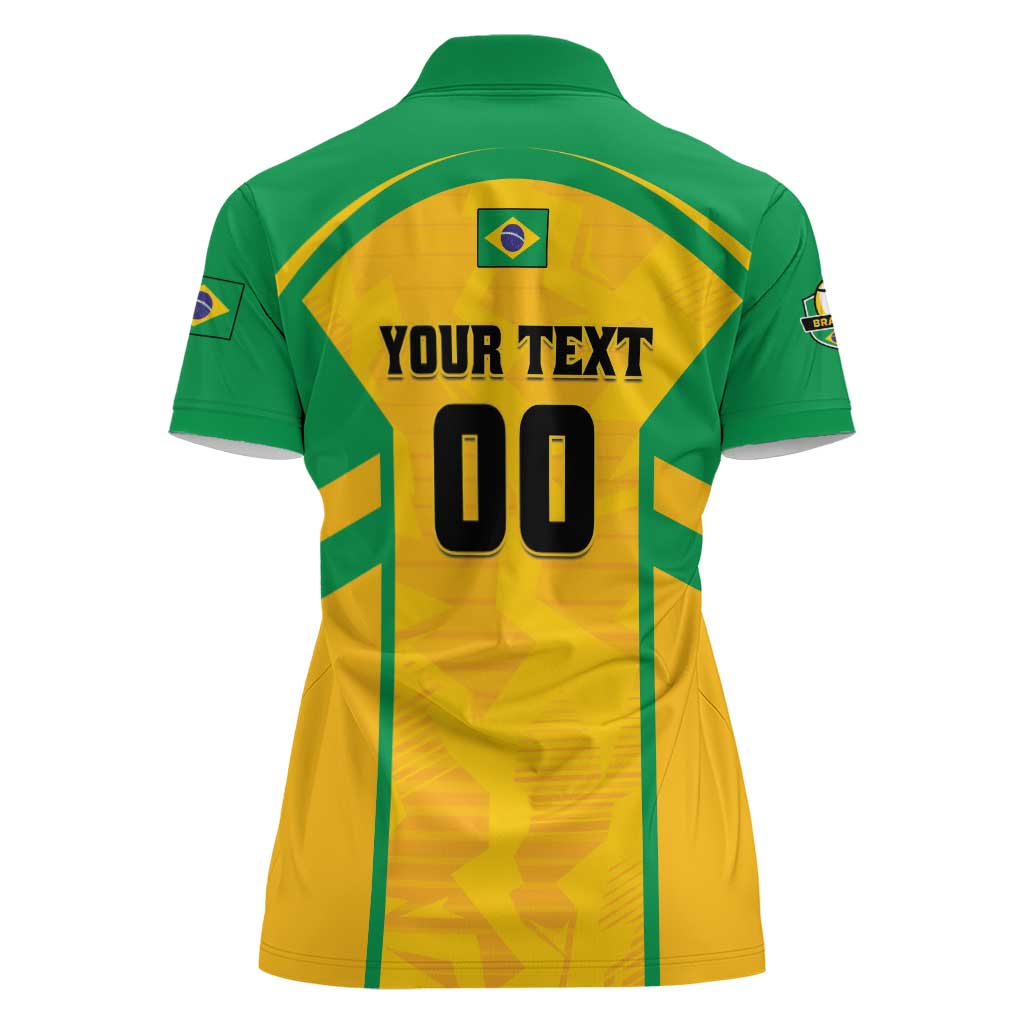 Custom Rugby Brazil Women Polo Shirt Tupis Go Champions - Wonder Print Shop