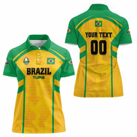 Custom Rugby Brazil Women Polo Shirt Tupis Go Champions - Wonder Print Shop