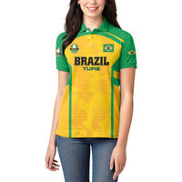 Custom Rugby Brazil Women Polo Shirt Tupis Go Champions - Wonder Print Shop