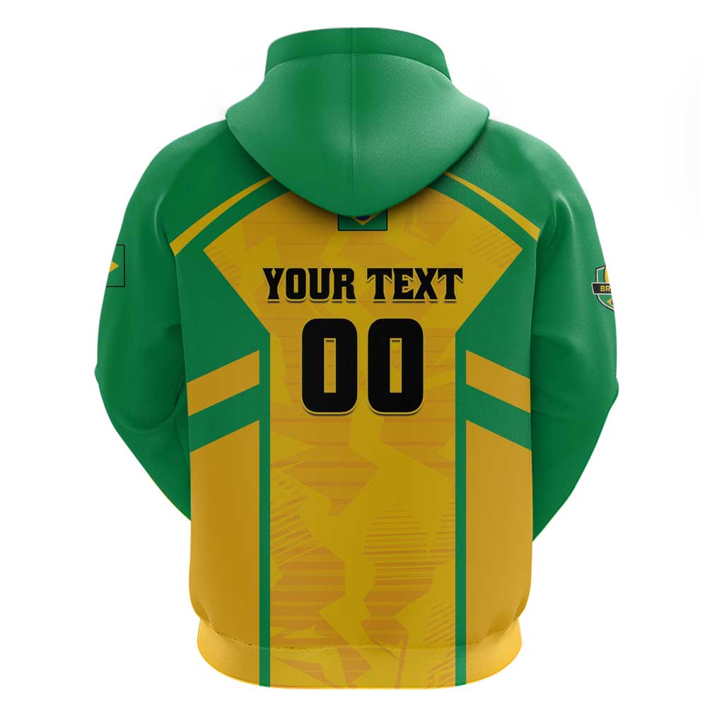 Custom Rugby Brazil Zip Hoodie Tupis Go Champions - Wonder Print Shop