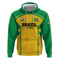 Custom Rugby Brazil Zip Hoodie Tupis Go Champions - Wonder Print Shop