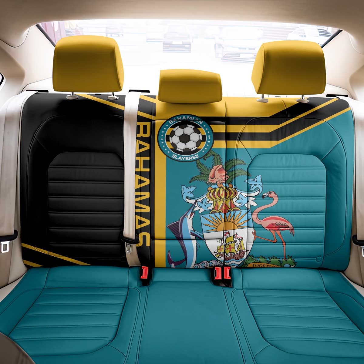 Football The Bahamas Back Car Seat Cover Go Bahamian Slayers - Wonder Print Shop