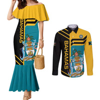 Custom Football The Bahamas Couples Matching Mermaid Dress and Long Sleeve Button Shirt Go Bahamian Slayers - Wonder Print Shop