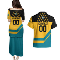 Custom Football The Bahamas Couples Matching Puletasi and Hawaiian Shirt Go Bahamian Slayers - Wonder Print Shop