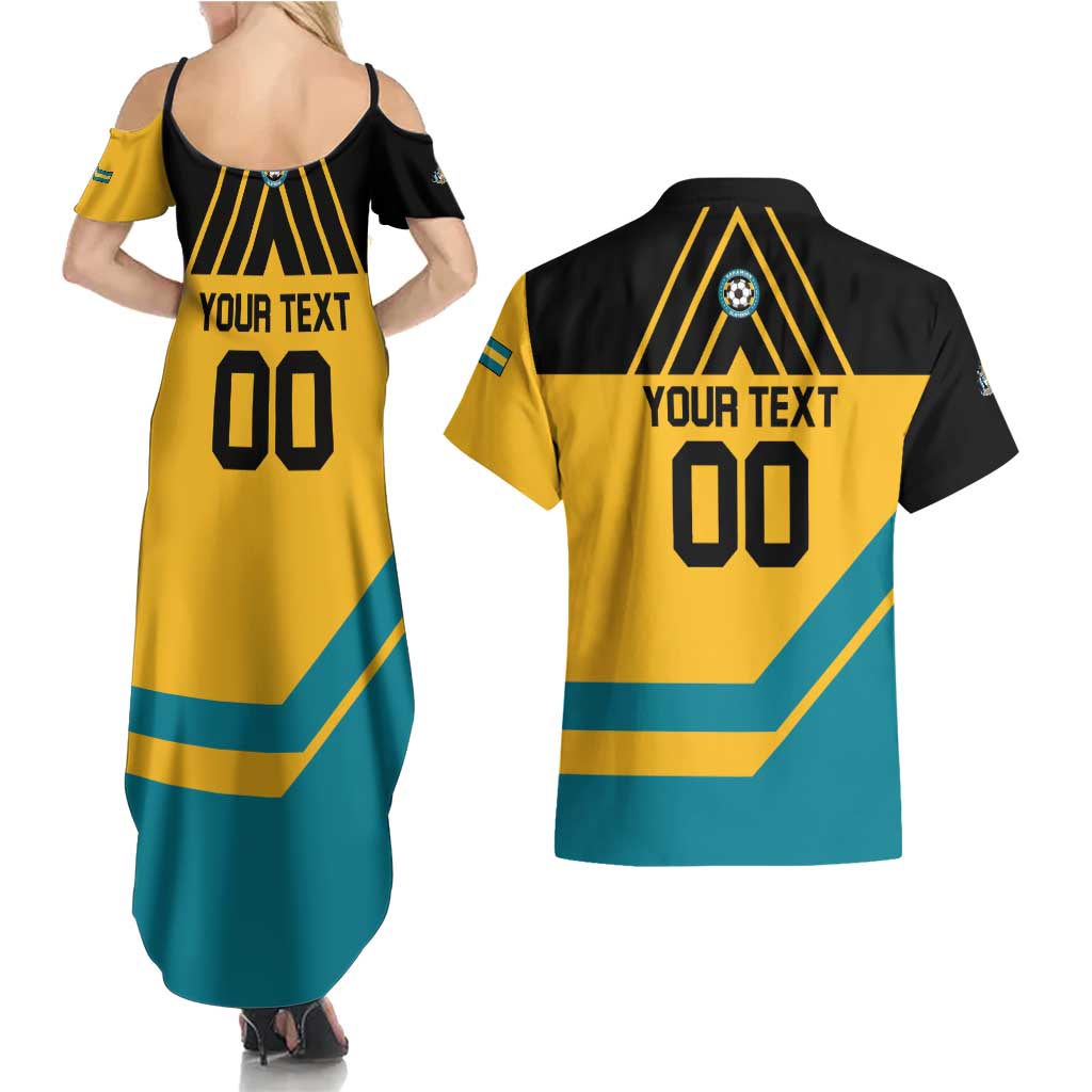 Custom Football The Bahamas Couples Matching Summer Maxi Dress and Hawaiian Shirt Go Bahamian Slayers - Wonder Print Shop
