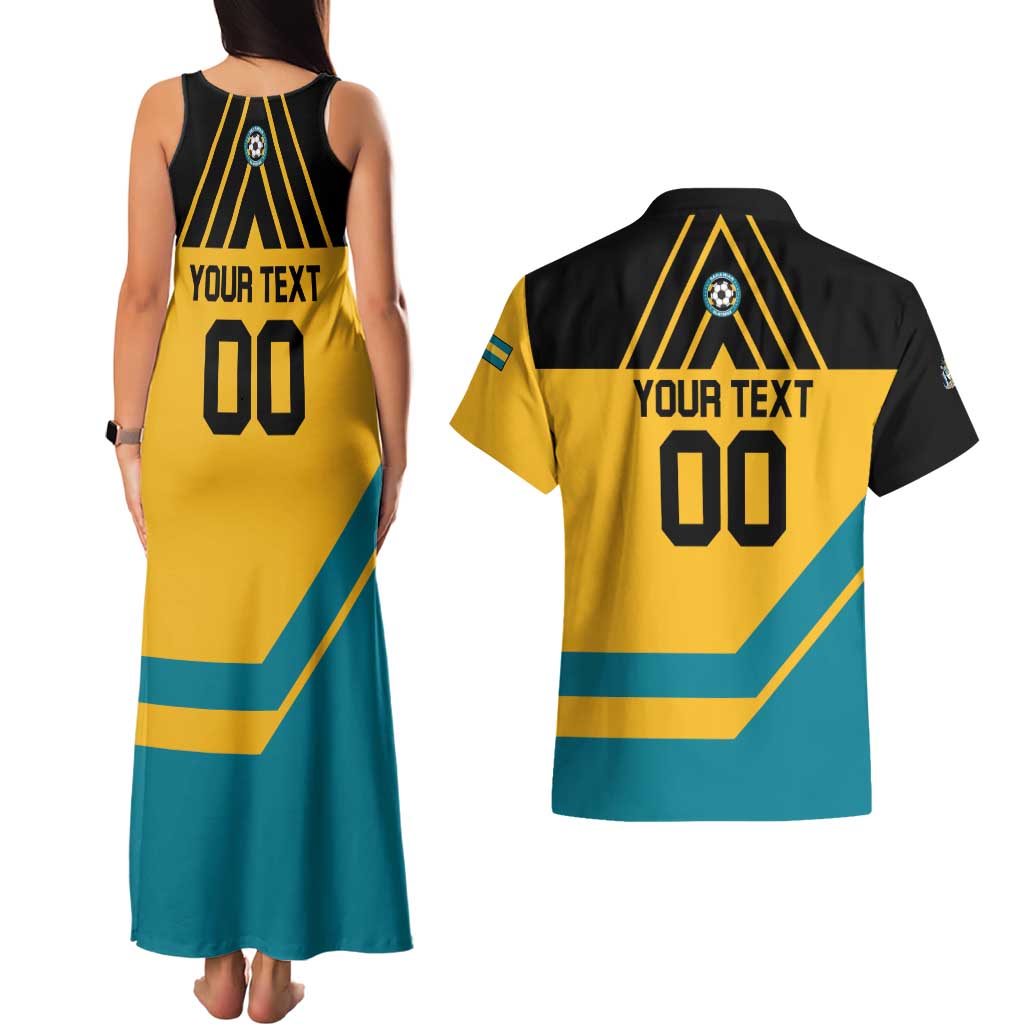 Custom Football The Bahamas Couples Matching Tank Maxi Dress and Hawaiian Shirt Go Bahamian Slayers - Wonder Print Shop