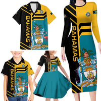 Custom Football The Bahamas Family Matching Long Sleeve Bodycon Dress and Hawaiian Shirt Go Bahamian Slayers - Wonder Print Shop