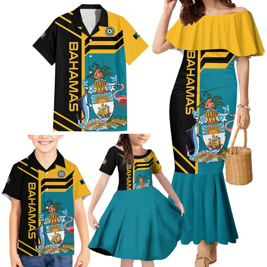 Custom Football The Bahamas Family Matching Mermaid Dress and Hawaiian Shirt Go Bahamian Slayers - Wonder Print Shop