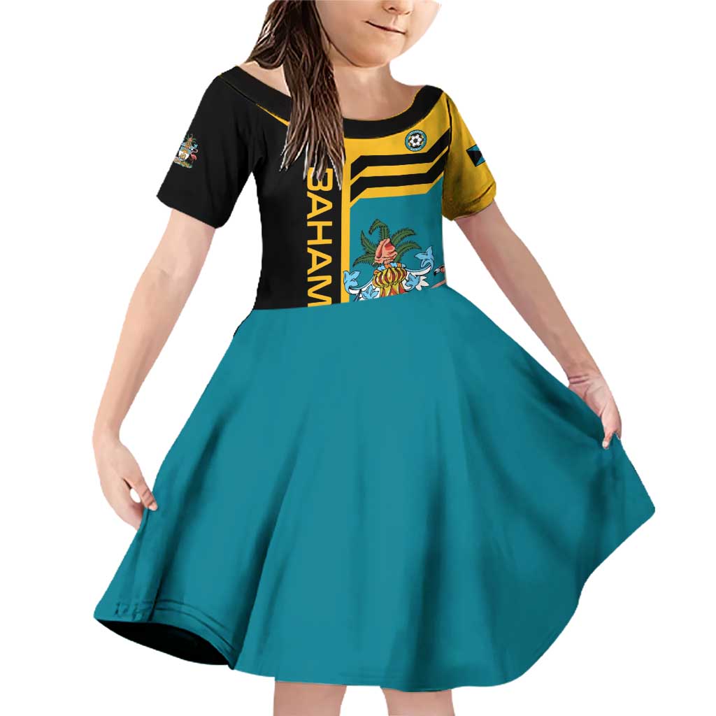 Custom Football The Bahamas Family Matching Off Shoulder Short Dress and Hawaiian Shirt Go Bahamian Slayers - Wonder Print Shop