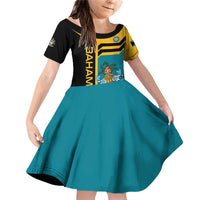 Custom Football The Bahamas Family Matching Off Shoulder Short Dress and Hawaiian Shirt Go Bahamian Slayers - Wonder Print Shop