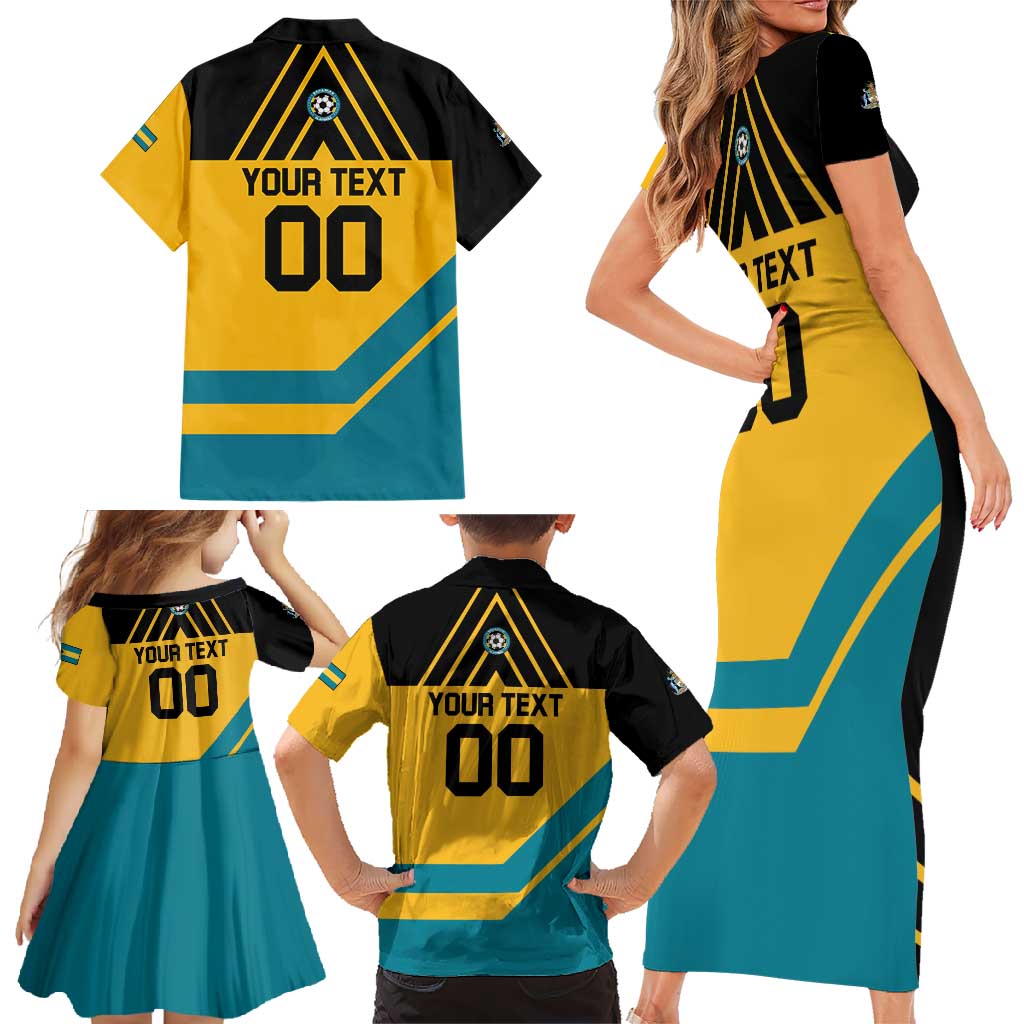Custom Football The Bahamas Family Matching Short Sleeve Bodycon Dress and Hawaiian Shirt Go Bahamian Slayers - Wonder Print Shop